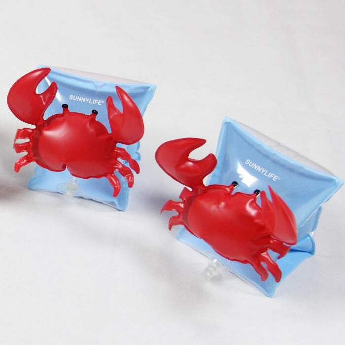 เด็กพองสีแดงปูรูปร่างวงแขนแขนลอยน้ำปีกว่ายน้ำลอย, ขนาด: 16x20x15cm, Crabs Shape