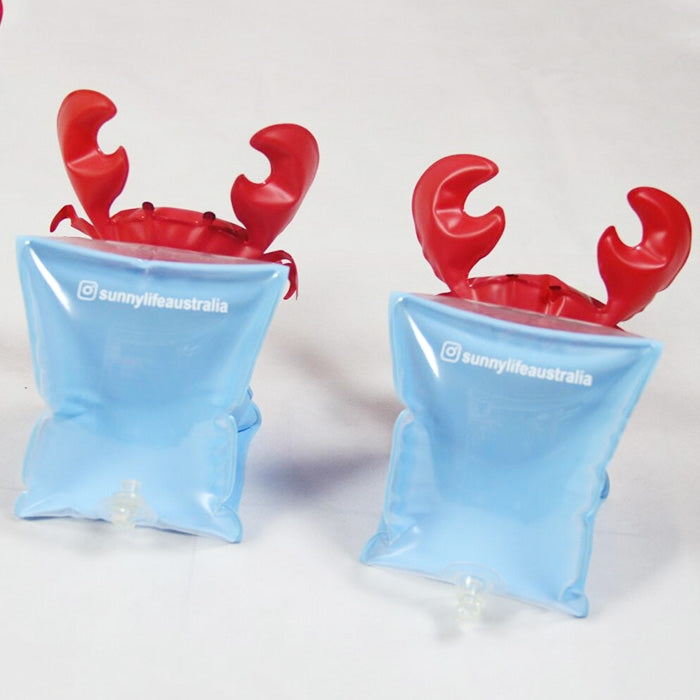 เด็กพองสีแดงปูรูปร่างวงแขนแขนลอยน้ำปีกว่ายน้ำลอย, ขนาด: 16x20x15cm, Crabs Shape