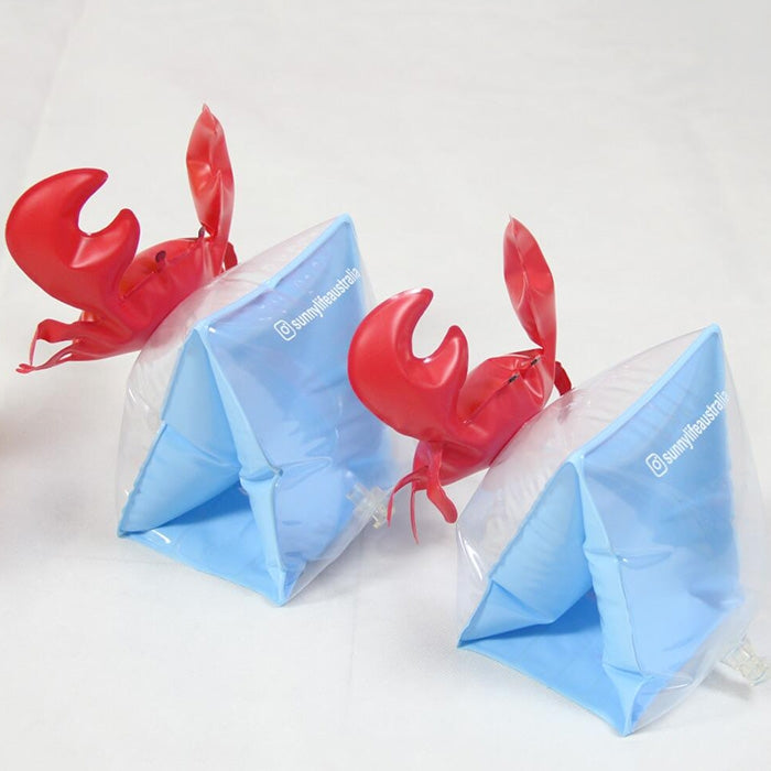 เด็กพองสีแดงปูรูปร่างวงแขนแขนลอยน้ำปีกว่ายน้ำลอย, ขนาด: 16x20x15cm, Crabs Shape