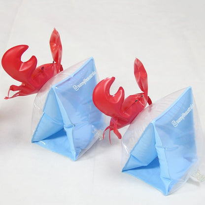 เด็กพองสีแดงปูรูปร่างวงแขนแขนลอยน้ำปีกว่ายน้ำลอย, ขนาด: 16x20x15cm, Crabs Shape