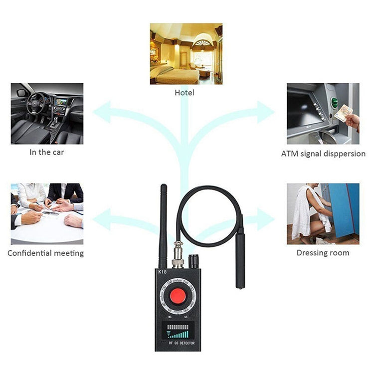 K18 Anti-sneak Sneak Shot เครื่องตรวจจับ GPS ไร้สาย เครื่องตรวจจับสัญญาณไร้สาย, K18