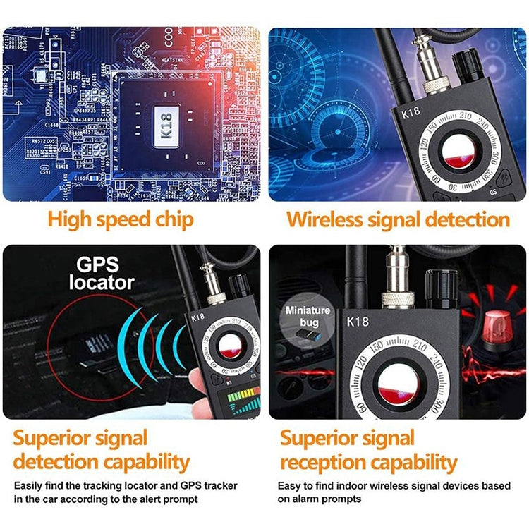 K18 Anti-sneak Sneak Shot เครื่องตรวจจับ GPS ไร้สาย เครื่องตรวจจับสัญญาณไร้สาย, K18