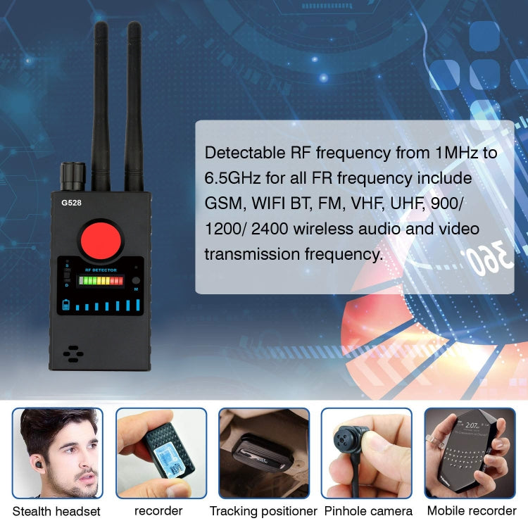 G528 เครื่องตรวจจับสัญญาณไร้สาย