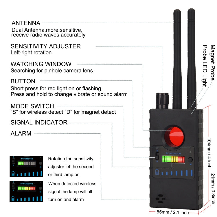 G528 เครื่องตรวจจับสัญญาณไร้สาย