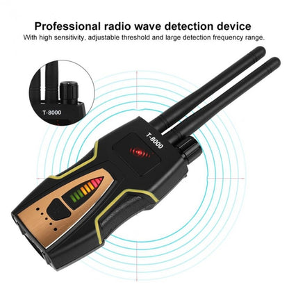 T-8000 เครื่องตรวจจับสัญญาณ RF GSM Audio Finder GPS Scan Detector, T-8000 Silver