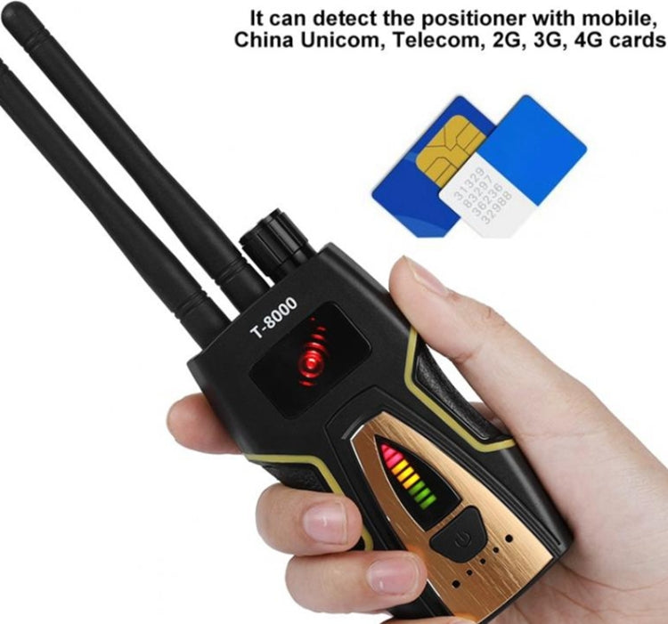 T-8000 เครื่องตรวจจับสัญญาณ RF GSM Audio Finder GPS Scan Detector, T-8000 Silver