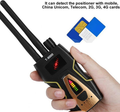 T-8000 เครื่องตรวจจับสัญญาณ RF GSM Audio Finder GPS Scan Detector, T-8000 Silver