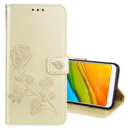 สำหรับ Xiaomi Redmi 5 Plus Rose ซองหนัง PU สิ่งแวดล้อมแบบพลิกแนวนอนพร้อมตัวยึดและช่องเสียบการ์ดและกระเป๋าสตางค์, For Xiaomi Redmi 5 Plus