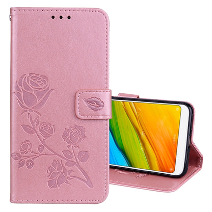 สำหรับ Xiaomi Redmi 5 Plus Rose ซองหนัง PU สิ่งแวดล้อมแบบพลิกแนวนอนพร้อมตัวยึดและช่องเสียบการ์ดและกระเป๋าสตางค์, For Xiaomi Redmi 5 Plus