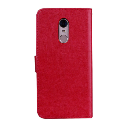 สำหรับ Xiaomi Redmi 5 Plus Rose ซองหนัง PU สิ่งแวดล้อมแบบพลิกแนวนอนพร้อมตัวยึดและช่องเสียบการ์ดและกระเป๋าสตางค์, For Xiaomi Redmi 5 Plus