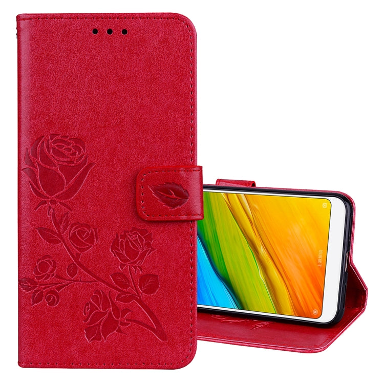 สำหรับ Xiaomi Redmi 5 Plus Rose ซองหนัง PU สิ่งแวดล้อมแบบพลิกแนวนอนพร้อมตัวยึดและช่องเสียบการ์ดและกระเป๋าสตางค์, For Xiaomi Redmi 5 Plus