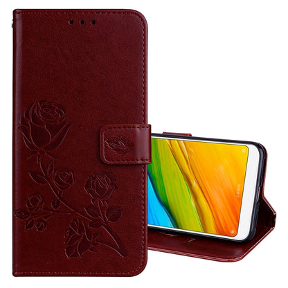 สำหรับ Xiaomi Redmi 5 Plus Rose ซองหนัง PU สิ่งแวดล้อมแบบพลิกแนวนอนพร้อมตัวยึดและช่องเสียบการ์ดและกระเป๋าสตางค์, For Xiaomi Redmi 5 Plus