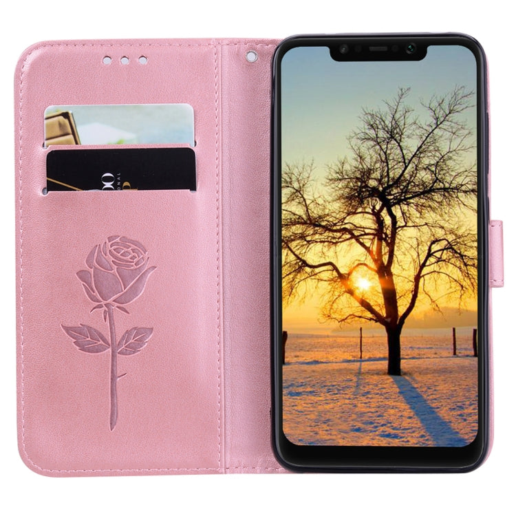 ซองหนัง PU พลิกแนวนอน Rose สำหรับ Xiaomi Pocophone F1 พร้อมตัวยึดและช่องเสียบการ์ดและกระเป๋าสตางค์, For Xiaomi Poco F1