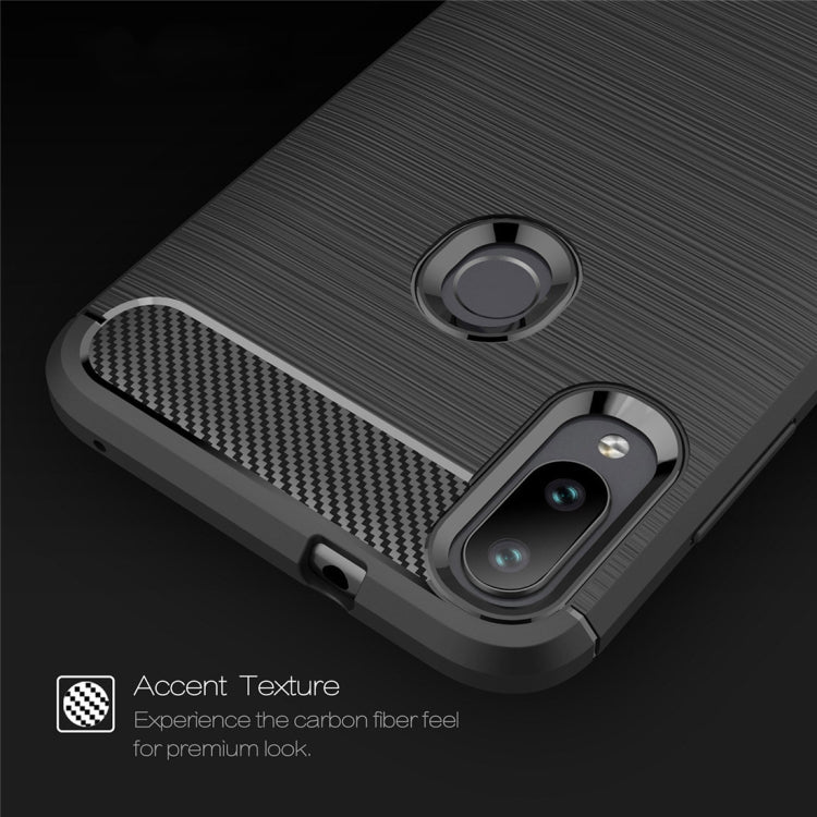 เคส TPU คาร์บอนไฟเบอร์พื้นผิวแปรงสำหรับ Xiaomi Mi Play, For Xiaomi Mi Play