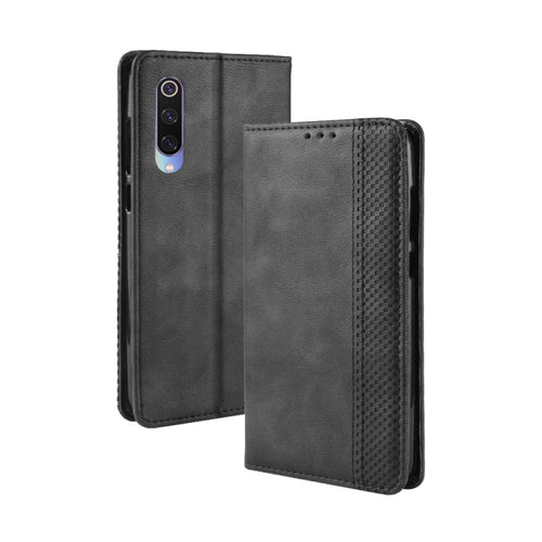 Magnetic Buckle Retro Texture ซองหนังพลิกแนวนอนสำหรับ Xiaomi Mi 9 พร้อมตัวยึดและช่องเสียบการ์ดและกระเป๋าสตางค์, For Xiaomi Mi 9