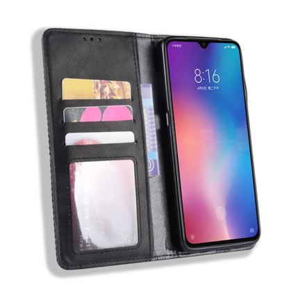 Magnetic Buckle Retro Texture ซองหนังพลิกแนวนอนสำหรับ Xiaomi Mi 9 พร้อมตัวยึดและช่องเสียบการ์ดและกระเป๋าสตางค์, For Xiaomi Mi 9