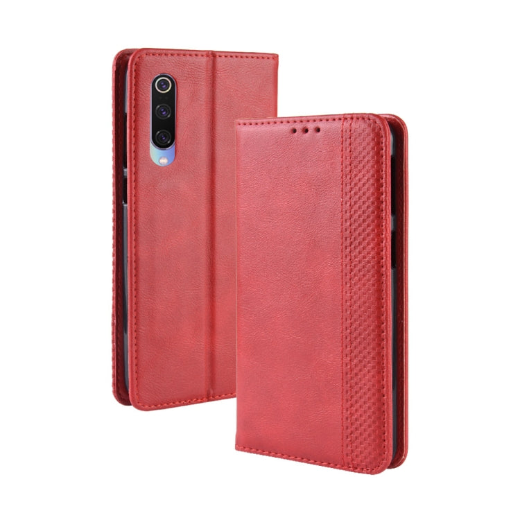 Magnetic Buckle Retro Texture ซองหนังพลิกแนวนอนสำหรับ Xiaomi Mi 9 พร้อมตัวยึดและช่องเสียบการ์ดและกระเป๋าสตางค์, For Xiaomi Mi 9
