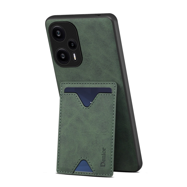 Denior PU ฝาหลังช่องเสียบการ์ดเคสโทรศัพท์สำหรับ Xiaomi Redmi Note 12 Turbo / Poco F5, For Xiaomi Redmi Note 12 Turbo / Poco F5