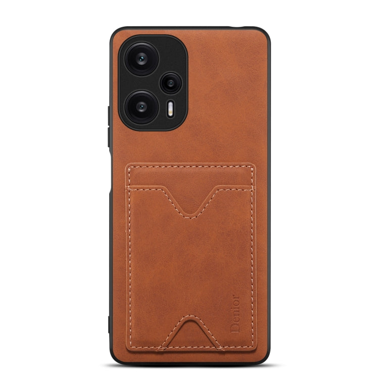 Denior PU ฝาหลังช่องเสียบการ์ดเคสโทรศัพท์สำหรับ Xiaomi Redmi Note 12 Turbo / Poco F5, For Xiaomi Redmi Note 12 Turbo / Poco F5