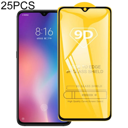 25 ชิ้นสำหรับ Xiaomi Redmi หมายเหตุ 8 Pro 9D เต็มกาวเต็มหน้าจอฟิล์มกระจกนิรภัย, For Xiaomi Redmi Note 8 Pro (25 PCS)