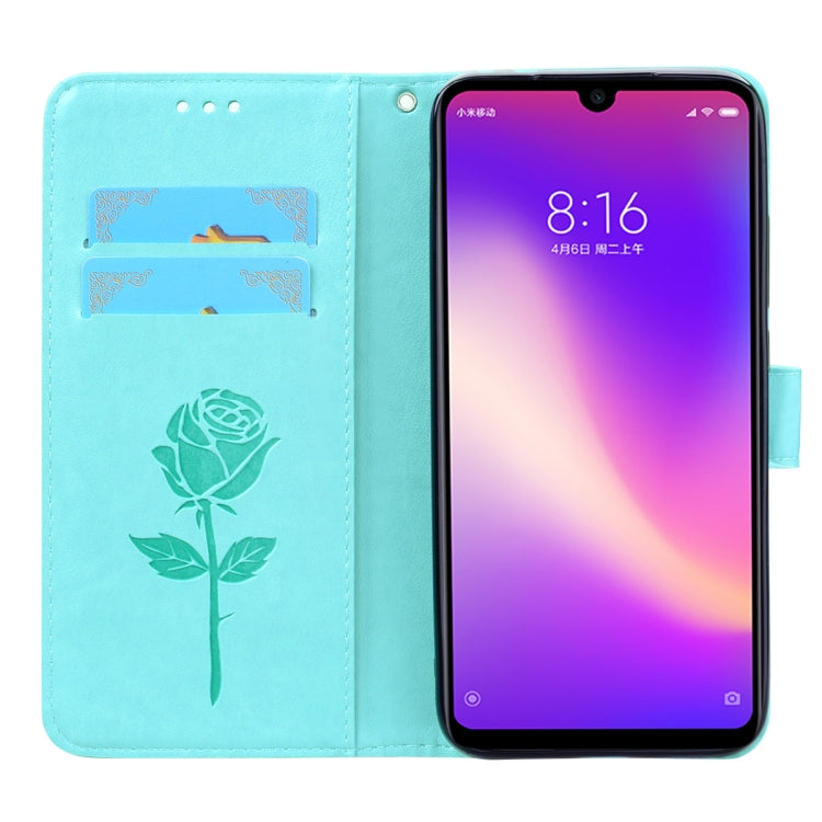 ซองหนัง PU แบบพลิกแนวนอนลายดอกกุหลาบสำหรับ Xiaomi Redmi 7 พร้อมตัวยึดและช่องเสียบการ์ดและกระเป๋าสตางค์, For Xiaomi Redmi 7