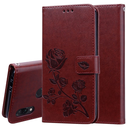 ซองหนัง PU แบบพลิกแนวนอนลายดอกกุหลาบสำหรับ Xiaomi Redmi 7 พร้อมตัวยึดและช่องเสียบการ์ดและกระเป๋าสตางค์, For Xiaomi Redmi 7