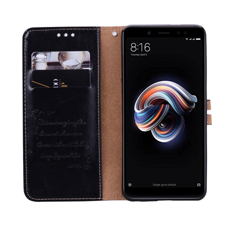 ซองหนังพลิกแนวนอนสไตล์ธุรกิจสำหรับ Xiaomi Redmi Note 5 Pro พร้อมตัวยึดและช่องเสียบการ์ดและกระเป๋าสตางค์, For Xiaomi Note 5 Pro