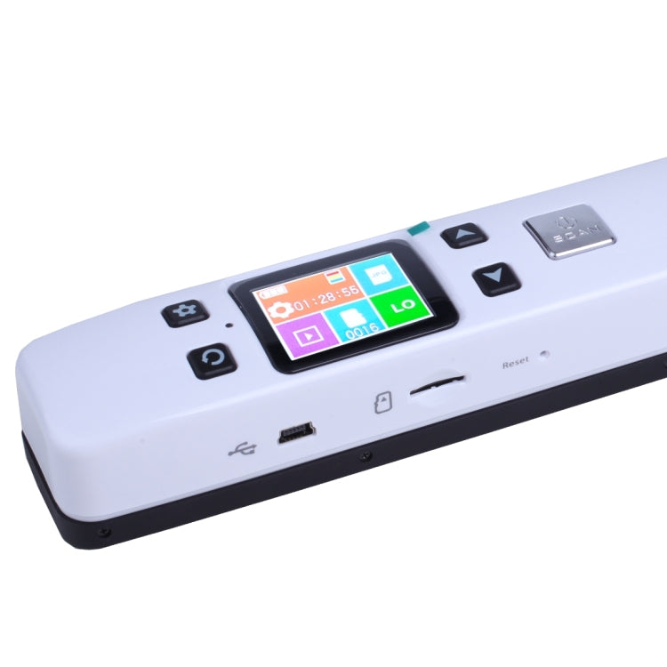 iScan02 Double Roller Mobile Document เครื่องสแกนเนอร์แบบพกพาพร้อมจอแสดงผล LED รองรับ 1050DPI / 600DPI / 300DPI / PDF / JPG / TF, iScan02 White, iScan02 Black