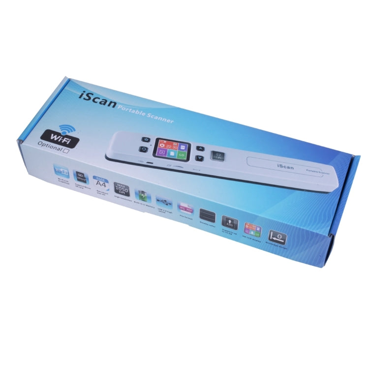 iScan02 Double Roller Mobile Document เครื่องสแกนเนอร์แบบพกพาพร้อมจอแสดงผล LED รองรับ 1050DPI / 600DPI / 300DPI / PDF / JPG / TF, iScan02 White, iScan02 Black