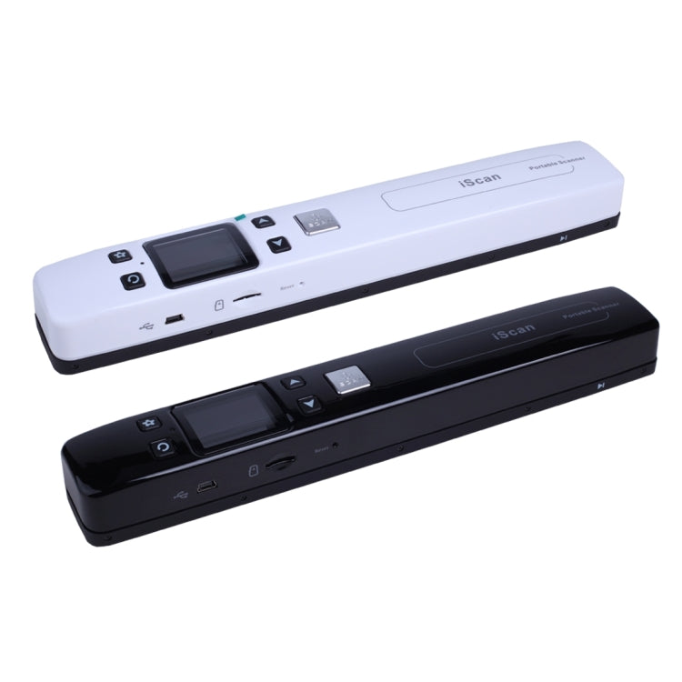 iScan02 Double Roller Mobile Document เครื่องสแกนเนอร์แบบพกพาพร้อมจอแสดงผล LED รองรับ 1050DPI / 600DPI / 300DPI / PDF / JPG / TF, iScan02 White, iScan02 Black