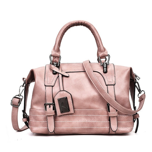 แฟชั่น Casual Retro น้ำมัน PU กระเป๋าสะพายสุภาพสตรีกระเป๋าถือกระเป๋า Messenger