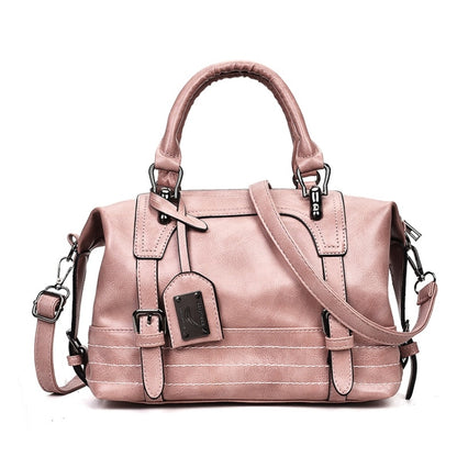 แฟชั่น Casual Retro น้ำมัน PU กระเป๋าสะพายสุภาพสตรีกระเป๋าถือกระเป๋า Messenger