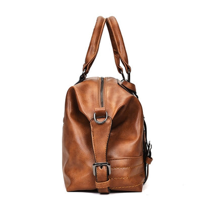 แฟชั่น Casual Retro น้ำมัน PU กระเป๋าสะพายสุภาพสตรีกระเป๋าถือกระเป๋า Messenger