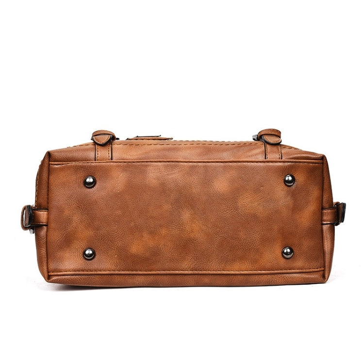 แฟชั่น Casual Retro น้ำมัน PU กระเป๋าสะพายสุภาพสตรีกระเป๋าถือกระเป๋า Messenger