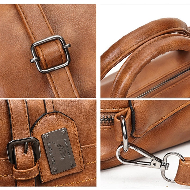 แฟชั่น Casual Retro น้ำมัน PU กระเป๋าสะพายสุภาพสตรีกระเป๋าถือกระเป๋า Messenger