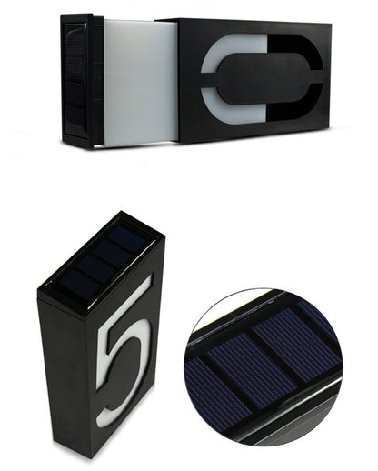 YWXLight 0.36W ติดผนังพลังงานแสงอาทิตย์ 6 LEDs โคมไฟประตูโคมไฟบ้านเลขที่ไฟระเบียงพร้อมแผงพลังงานแสงอาทิตย์ (8), -1.0, -2.0, -3.0, -4.0, -5.0, -6.0, -7.0, -8.0, -9.0, 0.0