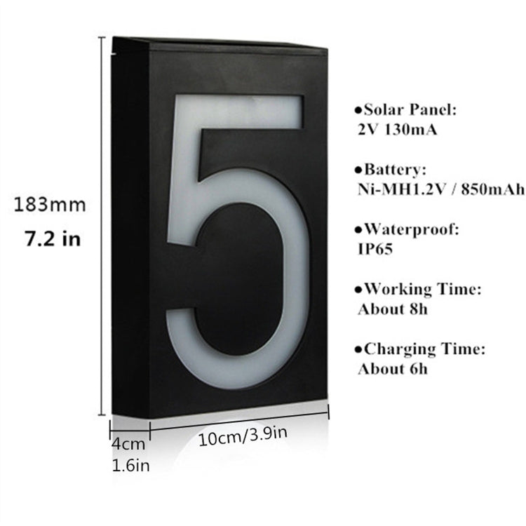 YWXLight 0.36W ติดผนังพลังงานแสงอาทิตย์ 6 LEDs โคมไฟประตูโคมไฟบ้านเลขที่ไฟระเบียงพร้อมแผงพลังงานแสงอาทิตย์ (8), -1.0, -2.0, -3.0, -4.0, -5.0, -6.0, -7.0, -8.0, -9.0, 0.0