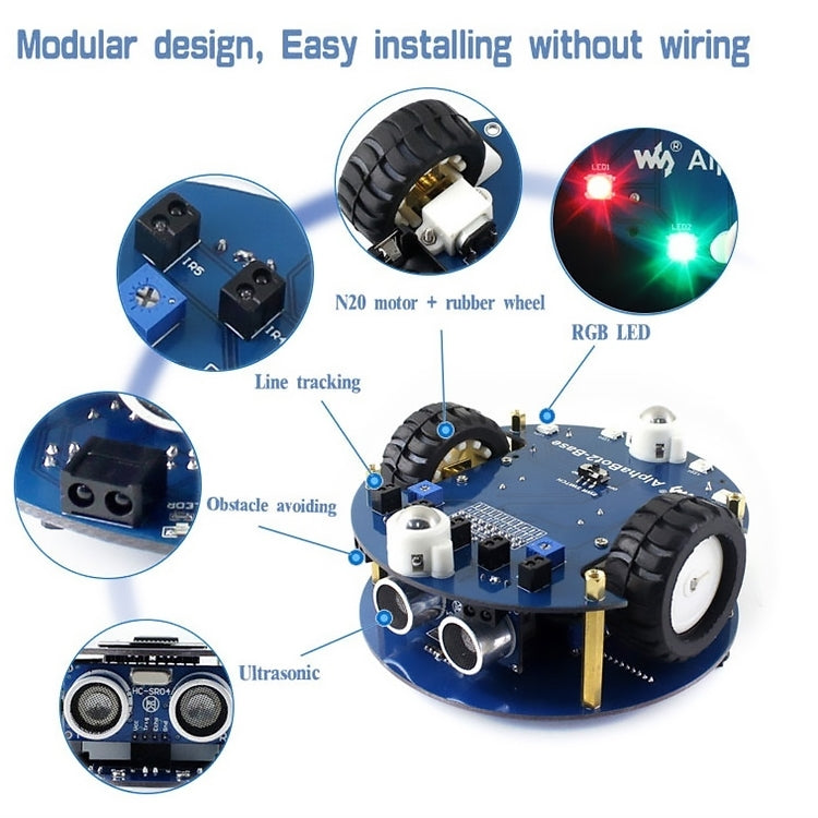 ชุดสร้างหุ่นยนต์ Waveshare AlphaBot2 สำหรับ Arduino (ไม่มีตัวควบคุม Arduino), For Arduino (no Arduino Controller)
