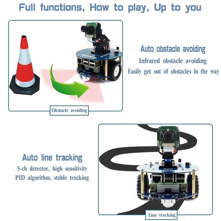 ชุดสร้างหุ่นยนต์ Waveshare AlphaBot2 สำหรับ Raspberry Pi 3 รุ่น B, For Raspberry Pi 3 Model B