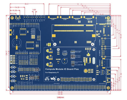 Waveshare Compute Module IO Board Plus สำหรับ Raspberry Pi CM3 / CM3L / CM3+ / CM3+L, For Raspberry Pi CM3