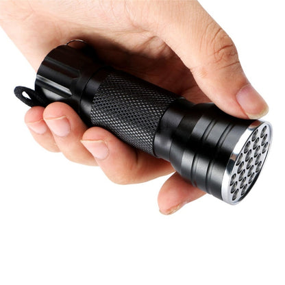 YWXLight UV 21 LEDs 395NM Ultra Violet Torch ไฟฉาย LED ไฟฉายเครื่องตรวจจับสำหรับสุนัขปัสสาวะคราบสัตว์เลี้ยง