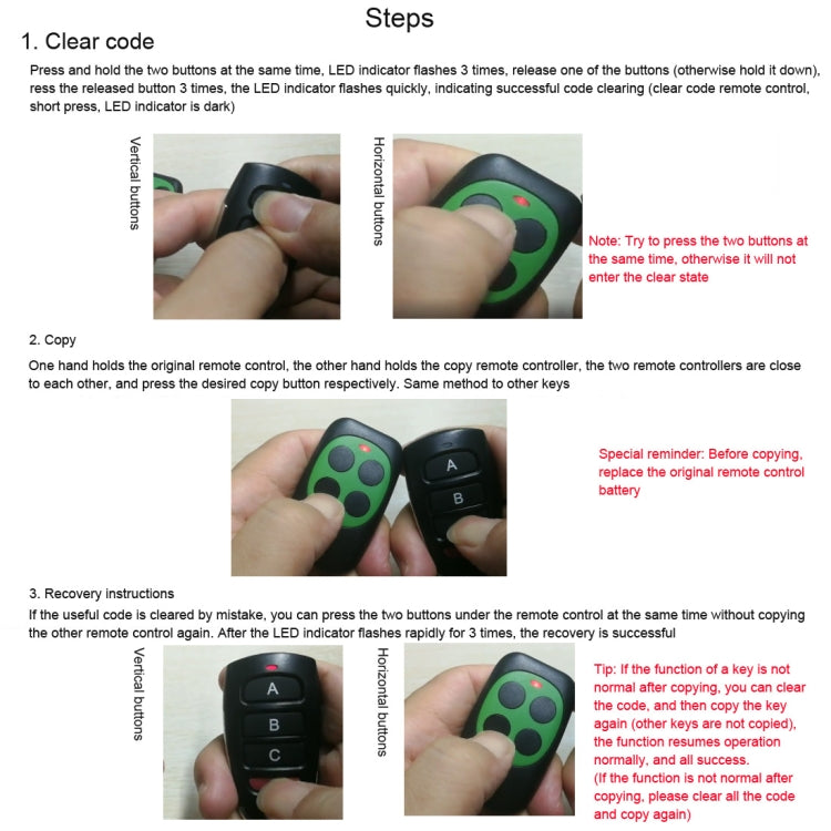 LDTR-WG0229 Universal 433mhz Electric Gate ประตูโรงรถรีโมทคอนโทรล Key Fob Cloning Cloner