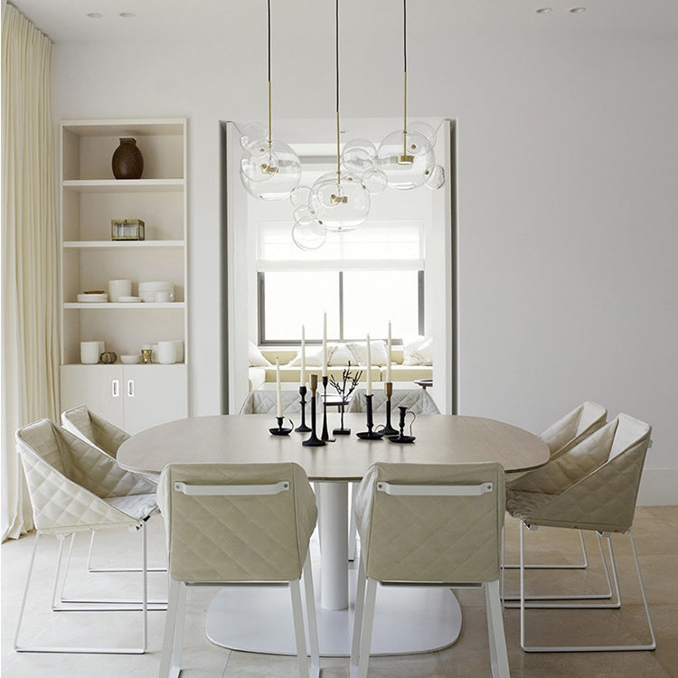 30W Creative Glass Ball Molecule Modern Lamp Personality Living Room Chandelier Soap Bubble Lamp, 14 Balls 3 Lamps, Long Plate, Size: 120 x 84cm.
