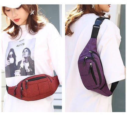 Pure Color Multi-function Casual กระเป๋ากันน้ำกระเป๋าคาดเอวกระเป๋ากีฬา