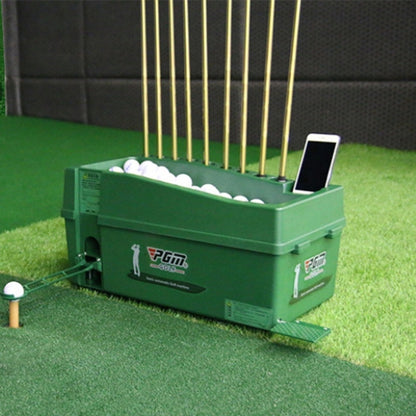 PGM Indoor Golf Multi-function Automatic Ball Machine with Club Rack, 60x33x27cm Green