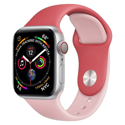 สายนาฬิกาซิลิโคนสองสีสำหรับ Apple Watch Series 3 & 2 & 1 42mm (ฟ้าอ่อน+ชมพูอ่อน)