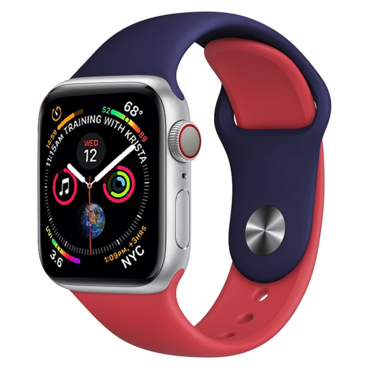 สายนาฬิกาซิลิโคนสองสีสำหรับ Apple Watch Series 3 & 2 & 1 42mm (ฟ้าอ่อน+ชมพูอ่อน)