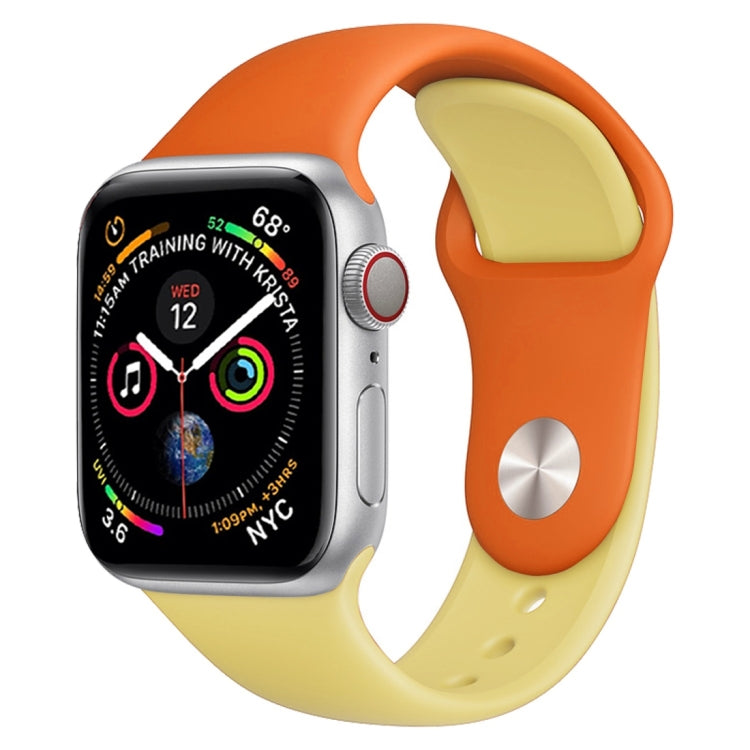 สายนาฬิกาซิลิโคนสีคู่สำหรับ Apple Watch Series 3 & 2 & 1 38 มม. (สีขาว + แดง)