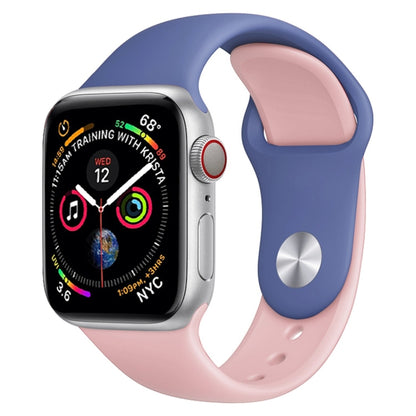 สายนาฬิกาซิลิโคนสีคู่สำหรับ Apple Watch Series 3 & 2 & 1 38 มม. (สีขาว + แดง)