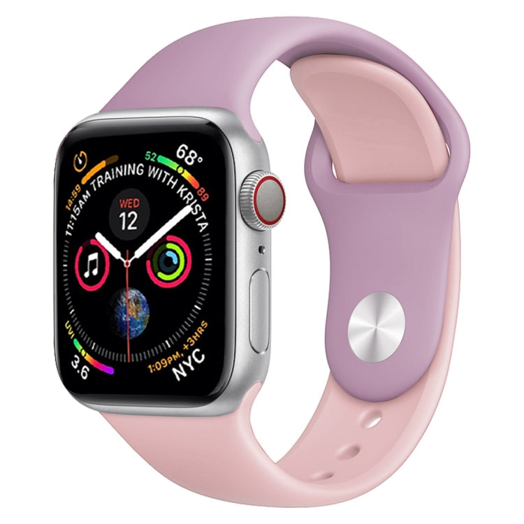 สายนาฬิกาซิลิโคนสีคู่สำหรับ Apple Watch Series 3 & 2 & 1 38 มม. (สีขาว + แดง)